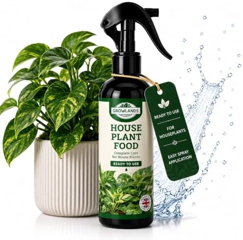 Growlands Indoor House Plant Food - 300 ml - Indoor Plant Liquid Spray Fertilizer - With Seaweed Extract - Designed For Use on All Plants - Ready to Use Mist Spray