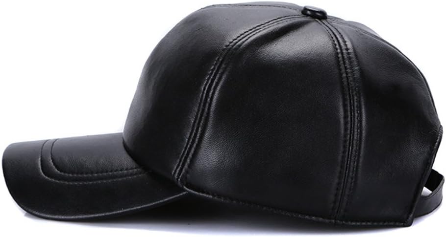 Leather Baseball Cap Cool Hats Adjustable Unisex Ball Cap