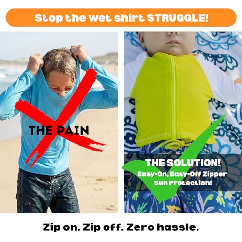 Image of SwimZip Boys' Long Sleeve Rash Guard & Swim Shorts Set - UPF 50+ Sun Protection