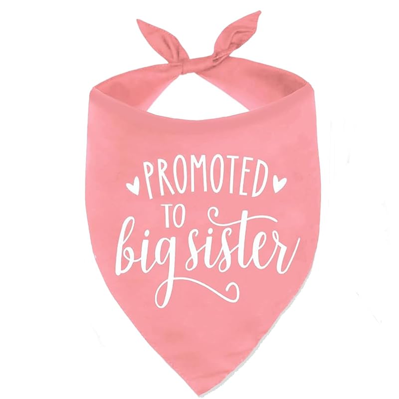 Bandana para Cães PRITIWEL para Anúncio de Gravidez, Promoted to Big Sister, 68,58 x 45,72 cm