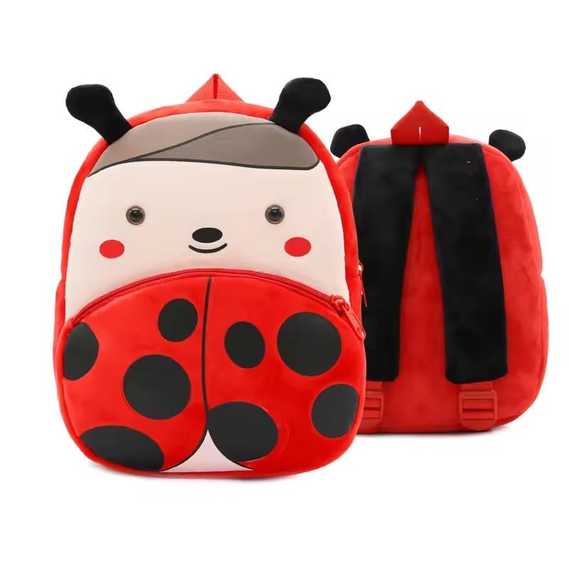 Mochila Infantil animada bichinhos de pelúcia Pequena Bolsa de Passeio para Criança (Joaninha)