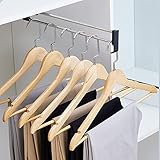 High load-bearing capacity: Wardrobe hangers rod clothes, this is the heavy duty version of our standard pull out rail which is has more than double the weight capacity of all other standard rails on the market, which means about 20 to 30 jeans,it is strong and you can use it reassurance
