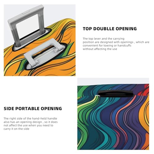 Travel Luggage Cover Colorful wave pattern Suitcase Protector Elastic Washable Stretch Suitcase Protector Anti-Scratch Travel Suitcase Cover Fit 18-32 Inch Luggage4