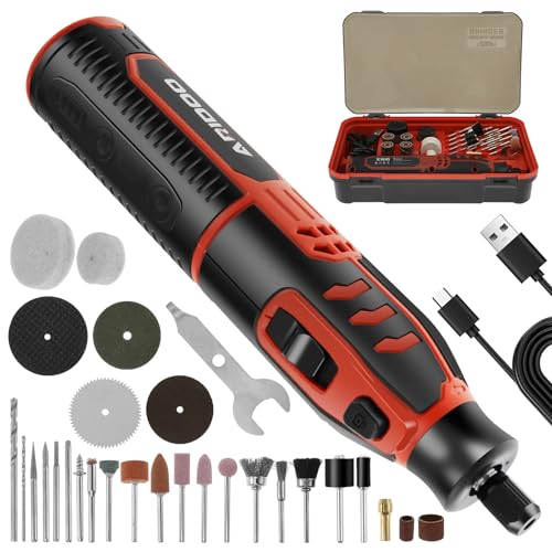 Mini Rotary Tool Kit with 231 Accessories, Cordless Electric Grinding Engraving Tool, 6 Speed USB Rechargeable Crafts DIY Polishing Tool with Polishing Wheel for Sanding Cutting Engraving