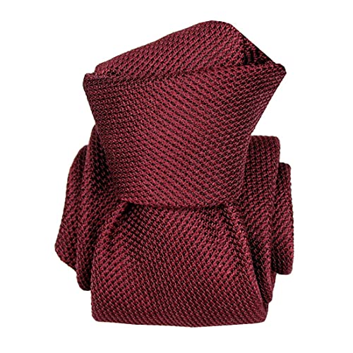 Cravate grenadine de soie unie rouge bourgogne pour homme chic