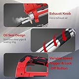 Cordless Grease Gun, Electric Brushless Grease Gun, 600CC Tank Capacity, 2 Greasing Modes (Tube/Bulk), 12,000 PSI Rotatable Aluminium, with 2*4.0Ah Battery, 3*Coupler, Portable Case, for Ships/Trucks - Image 4