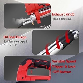 Cordless Grease Gun, Electric Brushless Grease Gun, 600CC Tank Capacity, 2 Greasing Modes (Tube/Bulk), 12,000 PSI Rotatable Aluminium, with 2*4.0Ah Battery, 3*Coupler, Portable Case, for Ships/Trucks