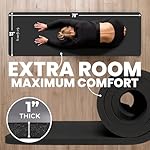 HemingWeigh 1 Inch Extra Thick Non Slip Yoga Mat - Exercise Mats for Home Workouts, Black (70"L x 23"W) - Image 3