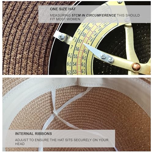 TOSKATOK® Ladies Womens Floppy Foldable Summer Sun Hat UPF 50+ Protection Wide Brim-Latte - 5