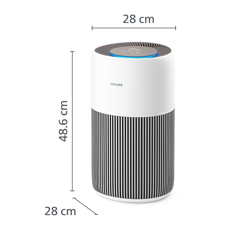 Philips Luftreiniger 2200 Series, HEPA NanoProtect + Aktivkohlefilter, CADR 400m³/h für 104m², Allergiker, Ultra-leise, Intelligenter und langlebiger Filter (AC2210/10)