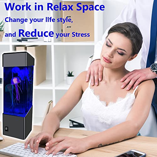 Jellyfish Lava Lamp For Adults Kids, Multi-Color Jellyfish Lamps Usb Powered Aquarium Night Lights Table Lamp Jellyfish Tank Mood Light For Home Office Bedroom Sleep Relax Decoration Christmas #TOP2
