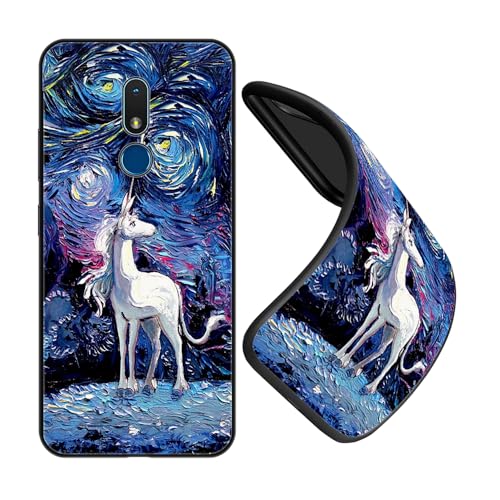 JEZSTHAI Funda Compatible con Nokia C3 Carcasa de Silicona Premium,Anti-Choques y Anti-Arañazos,Funda Protectora de Suave para Negro con Dibujo con Patrón,B09