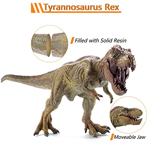 Image of 2Pcs Dinosaur Set, 15.7 inch Large Tyrannosaurus Rex and 12.2 inch Realistic T-rex, Educational Dinosaur Action Figure Wildlife Animal Model, Great for Collector, Party Favor, Birthday Gifts
