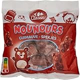 CARREFOUR CLASSIC' - Bonbons Nounours Guimauve enrobés de Chocolat au Lait - le paquet de 180g - Le Lot De 4