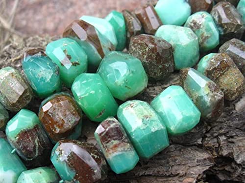 Chrysoprase bio perles pépites pierre semi-précieuse 8" 13x10mm