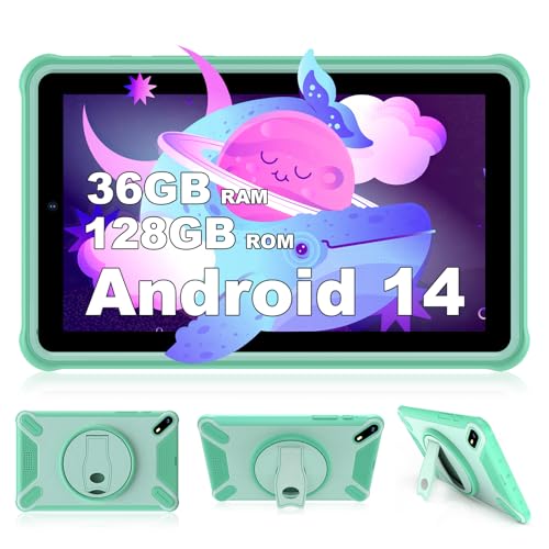 FASTWD Tablet niños 7 Pulgadas Android 14 Tablet Familiar 36GB RAM 128GB ROM (SD...