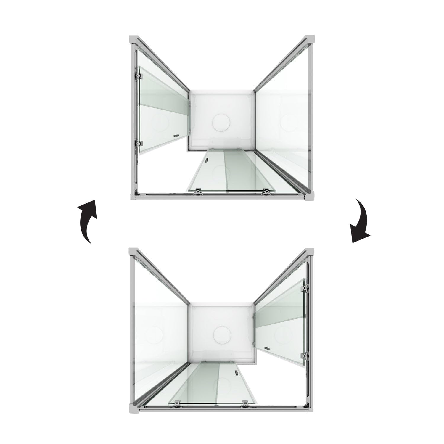 Box Doccia 3 lati 80x80x80 CM H185 trasparente mod. Junior Trio