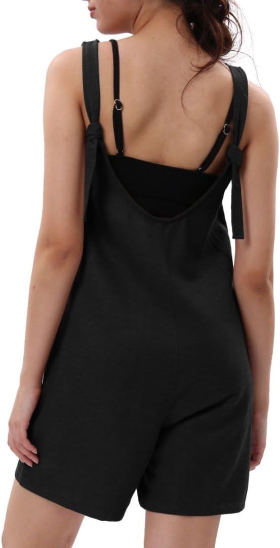 Amazhiyu Women's Linen Summer Casual Short Romper Loose Jumpsuits with Pockets - Image 2