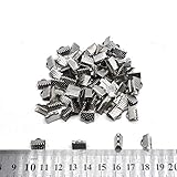 200PCS Ribbon Ends 10mm Fastener Kneading Clamp Ends Clasps Textured Crimp Ends