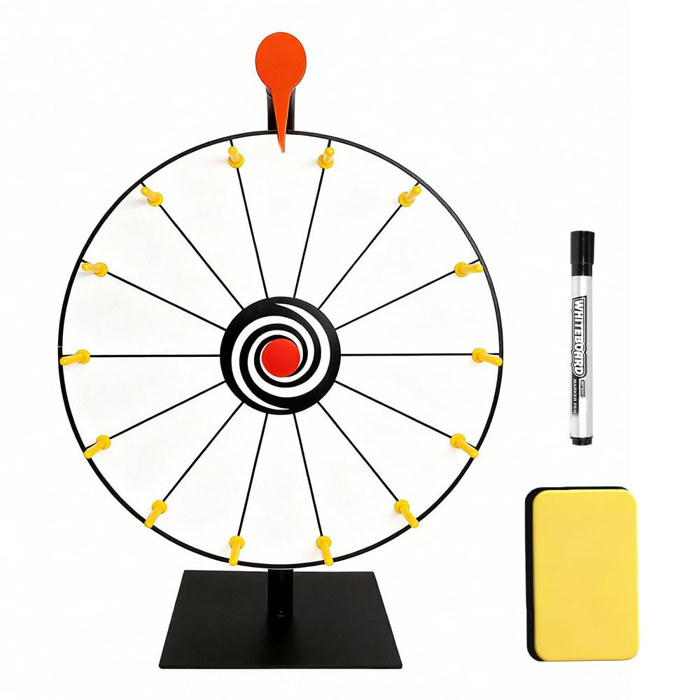Ruota della Fortuna, 30cm la Ruota della Fortuna Gioco con 14 Slot, Gioco Ruotas della Fortuna, Ruotas dei Premi da Tavolo con Gomma e Pennarello per Carnival Giocos, Feste di Gioc, Fiere