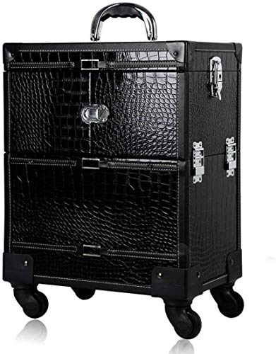 BYCDD Aluminium Trolley Kosmetikkoffer Schminkkoffer, Multikoffer Etagenkoffer Schminkaufbewahrung Make-up Koffer… – Bild 4