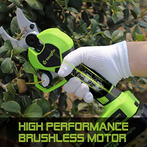 Yougfin Electric Pruning Shears, 30Mm(1.2 Inch) Cutting Diameter, 2 Pack 2.0Ah Lithium-Ion Battery Powered Professional Cordless Brushless Pruning For Tree Branch, Sk5 Blades #TOP5