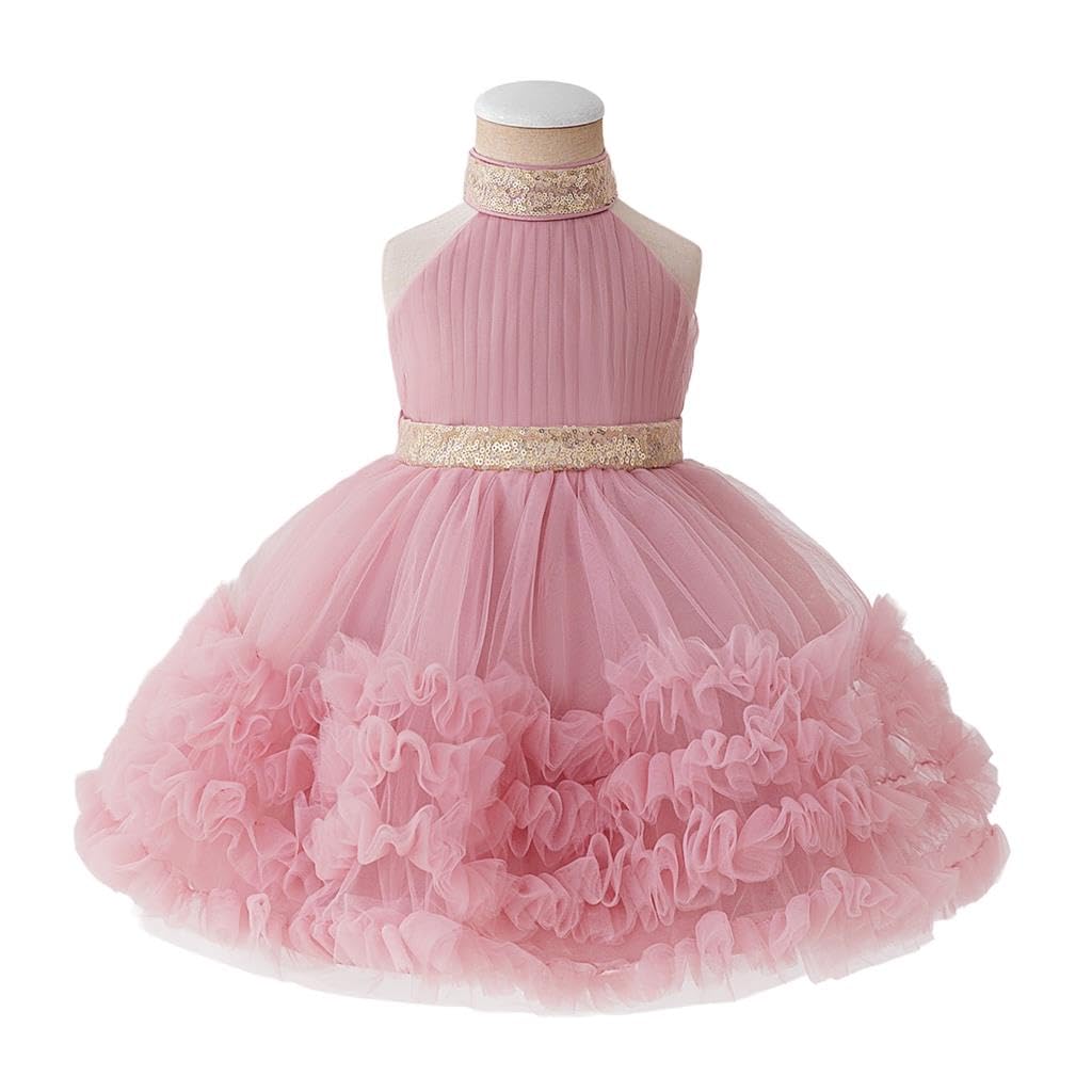 Lito Angels Prinzessinnenkleid für Mädchen mit geschichtetem Tüllrock und Schleife auf der Rückseite, perfekt für Hochzeit, Party oder Zeremonie