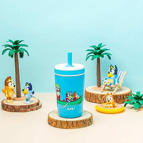Image of Zak Designs Bluey Kelso Toddler Cups For Travel or At Home, 12oz Vacuum Insulated Stainless Steel Sippy Cup With Leak-Proof Design is Perfect For Kids (Bluey, Bingo, Grandad Mort)