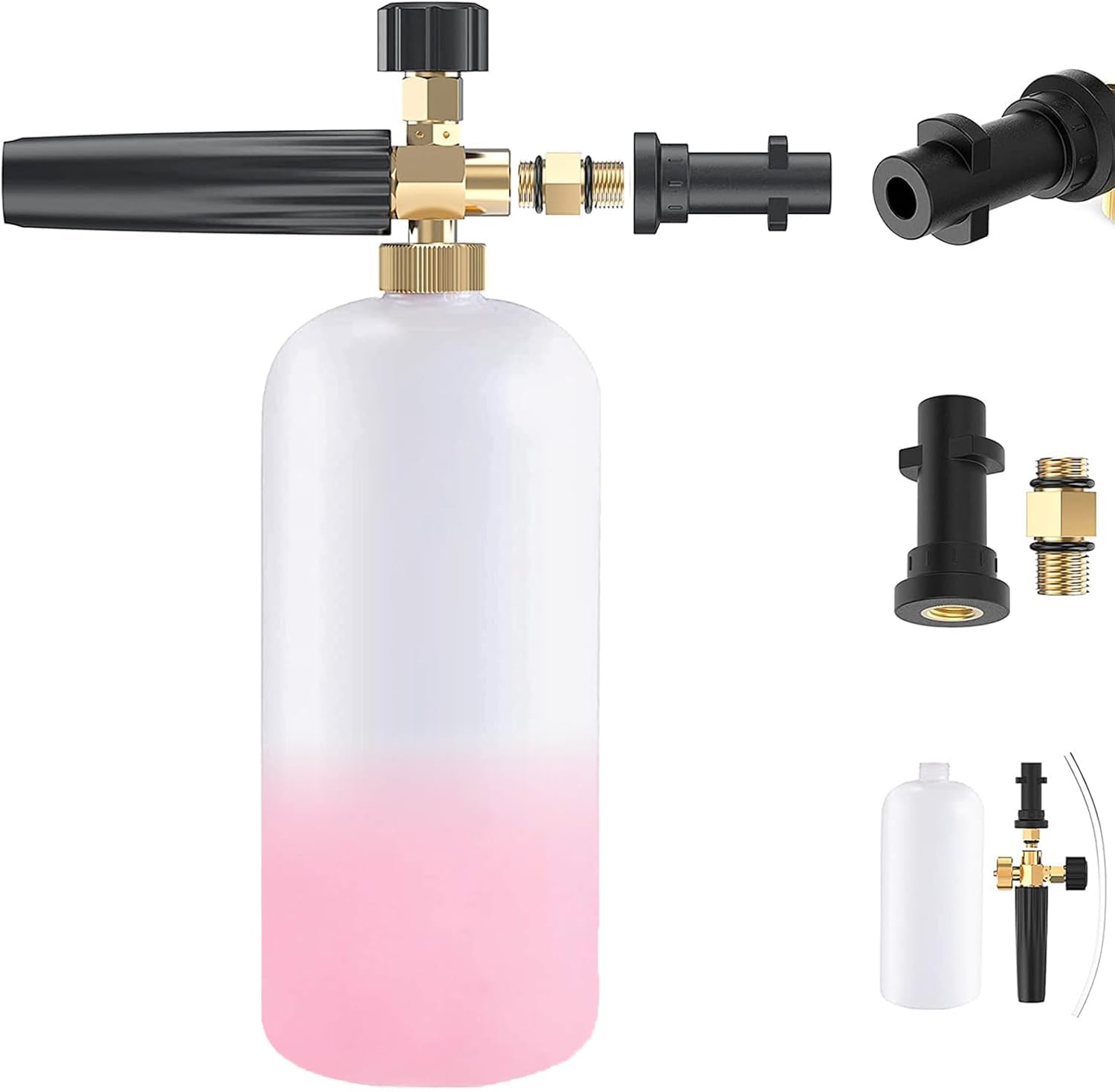 Snow Foam Lance for Karcher K Series K2 K3 K4 K5 K6 K7 Pressure Washer, 1L Adjustable Foam Cannon Gun High Pressure Soap Dispenser Bottle Spray Nozzle for Car Washing Vehicle Cleaning