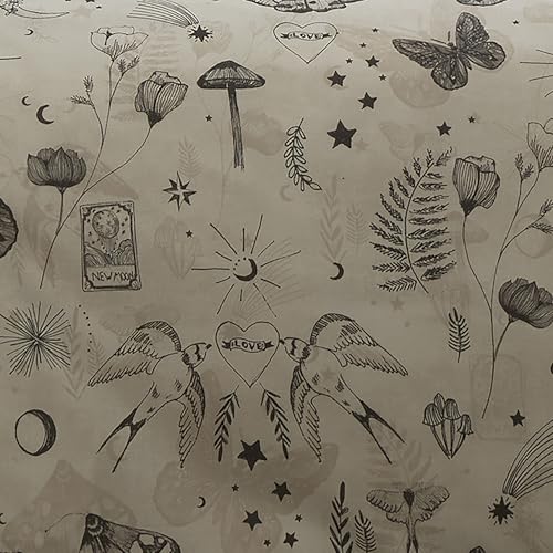 Parure de lit 52% polyester recyclé 48% coton imprimé céleste 200x200