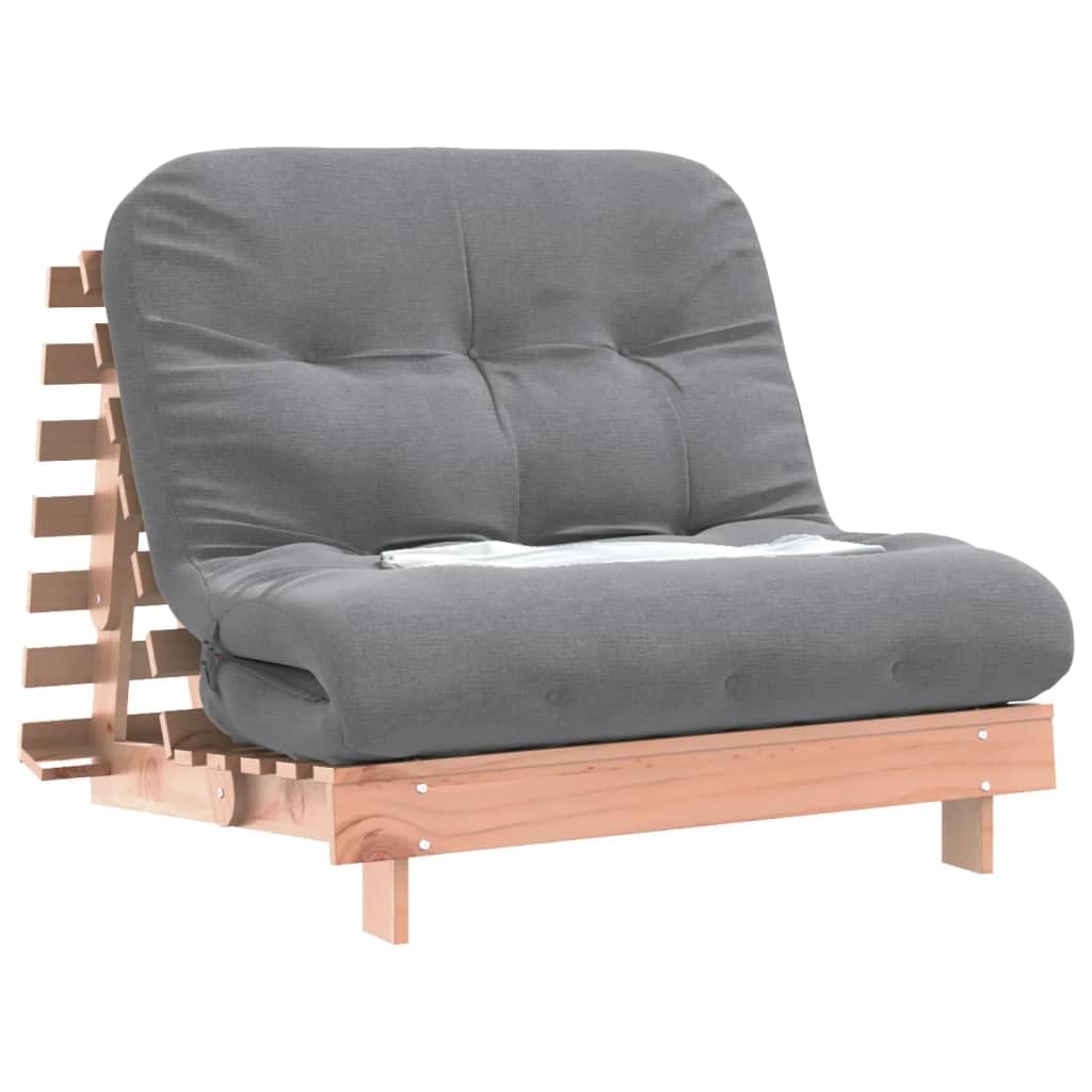 vidaXL Canapé-lit Futon avec Matelas 100x206x11 cm en Bois Massif Douglas, Futon Japonais, Lit de Sol