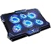 KEYNICE Laptop Cooling Pad, Notebook Cooler with 6 Quiet Fan, Dual USB Port, 5 Wind Speed Adjustable, Blue LED Light, Fit 12"-17" Computer, Portable Cooler Pad with LCD Screen, Gaming Laptop Cooler