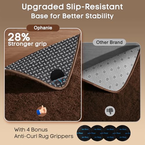 image for Ophanie Brown Rugs for Bedroom Living Room, Fluffy Fuzzy Furry Carpet,