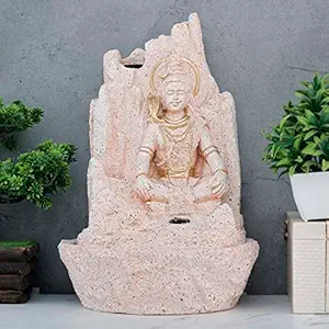 Global Grabbers Polyresin Table Top Indoor Outdoor Water Fall Fountain with LED Lights Home Decor Decoration Gift Gifting Items-STN_WT-SF72-(0)