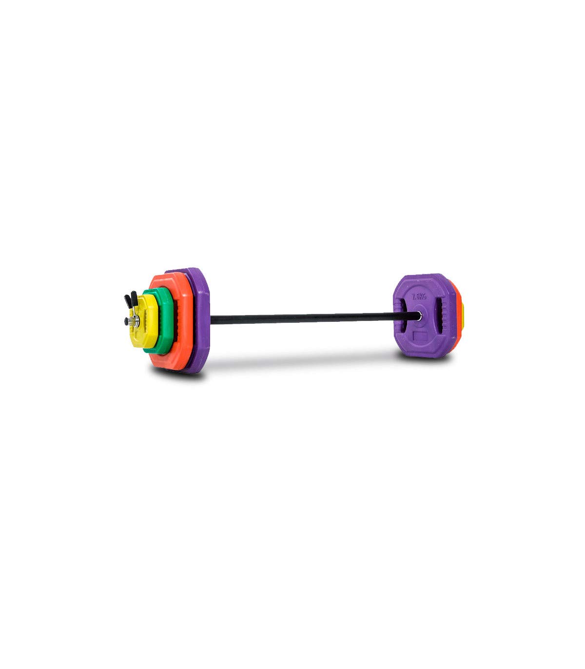Wonduu Set de Pesas Barra Pump con Barra y Discos de Colores