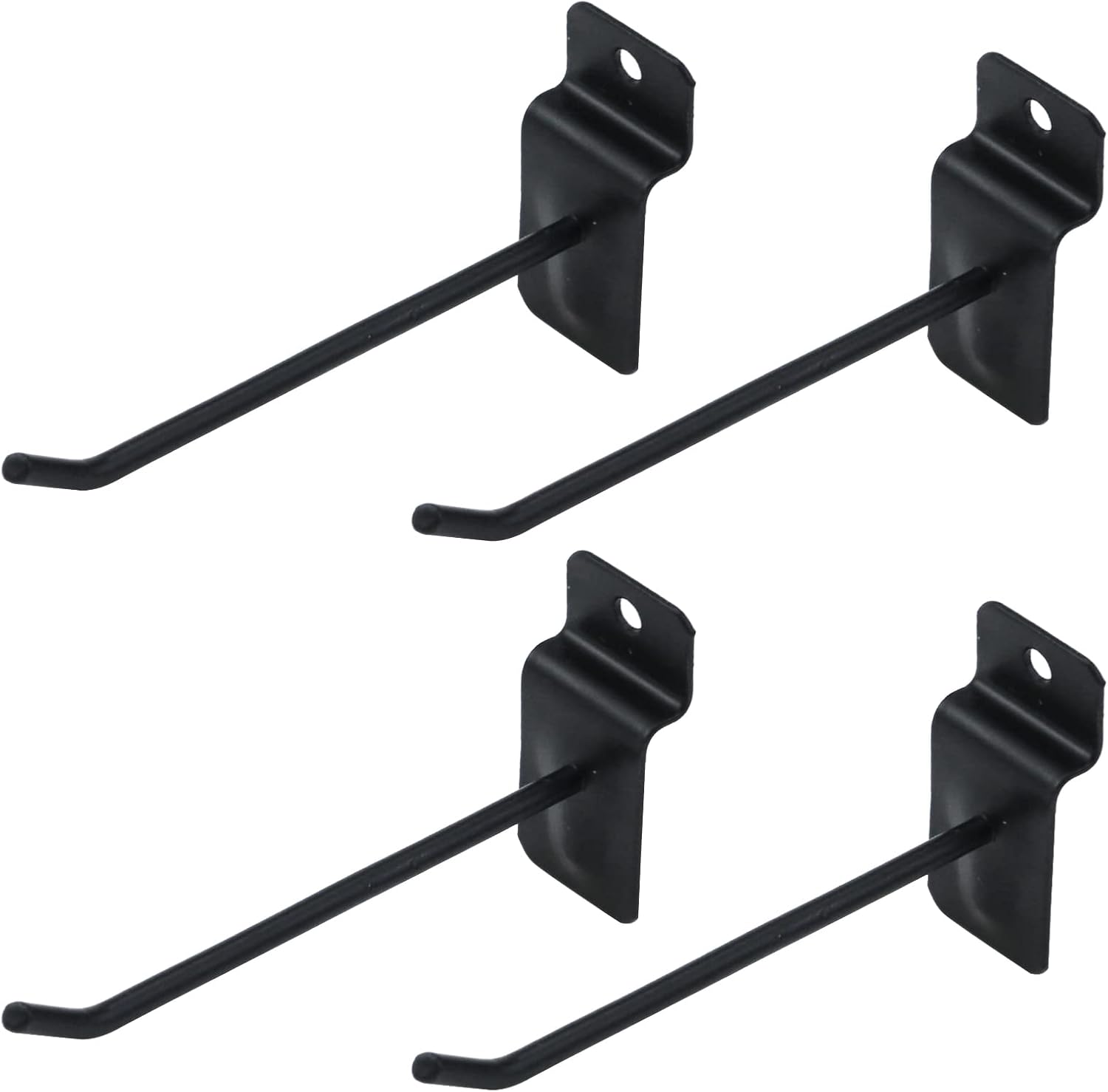 Faotup 4PS Black Iron 4.21Inch Leigth Slatwall Hooks