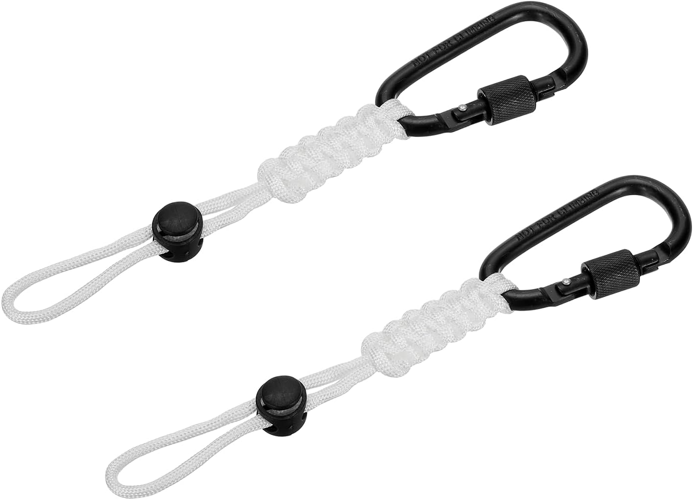 Paracord Keychain Carabiner Clip D Ring Hanger Lanyard Hook, 2 Pcs