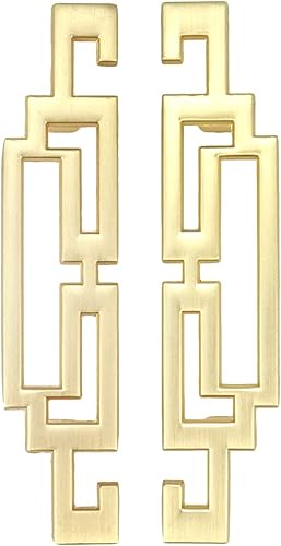 Miniatura 1 de Semetall Tiradores de cajón de 4.2 pulgadas, manijas modernas de gabinete doradas para muebles y puertas de aparador con tornillos, distancia de