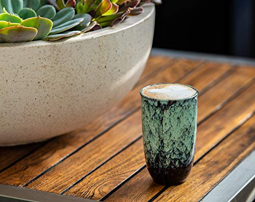 Universal Traveller - 16Oz Ceramic Travel Coffee Mug. Large, Reusable Cup With Silicone Lid And Heat Sleeve. Portable To-Go Coffee Mug. Microwave And Dishwasher Safe. Unique Green Glaze #TOP6