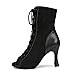 YYTing Women Suede Ballroom Dance Boots Latin Salsa Dress Shoes Practice Footwear 3.5inch Heels YT229(11, Black)