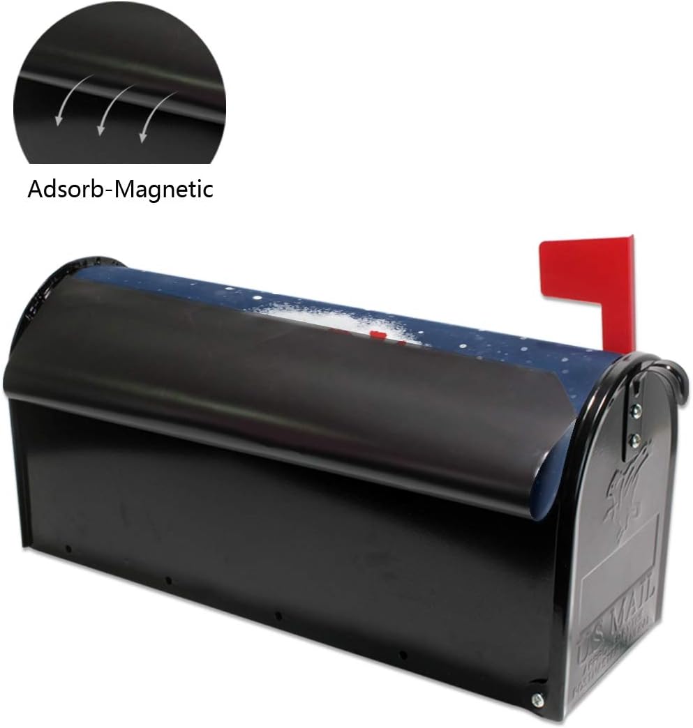 ZZKKO Happy New Year Winter Snow Cute Sheep Mailbox Covers Magnetic Seasonal Colorful Pattern Home Houses Decorations,25.5x20.8 Inch Large Size,Multicolor