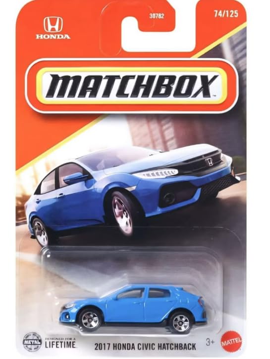 Matchbox 2017 Honda Civic Hatchback [Blue] 74/125, 1:64 Scale Diecast Toy Vehicle