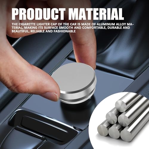 Image of 2PCS Universal Car Cigarette Lighter Plug Cover, Power Outlet Cap, Waterproof Dustproof Aluminum Cigarette Lighter Socket Cover Cap, Car Decoration for Vehicles with 12V Power Source (Silver)