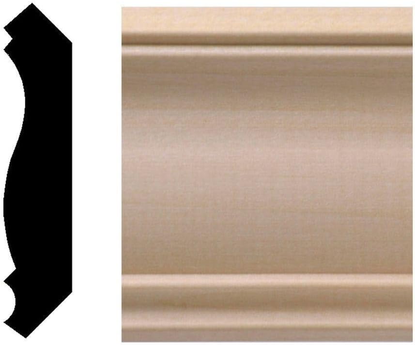 House of Fara 29/64 in. X 2-1/4 in. x 96 in. Hardwood Colonial Crown Moulding