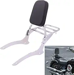 Encosto do passageiro Sissy Bar com bagageiro para Yamaha V Star 1100 Custom XVS1100 Drag Star 2000-2011, cromado