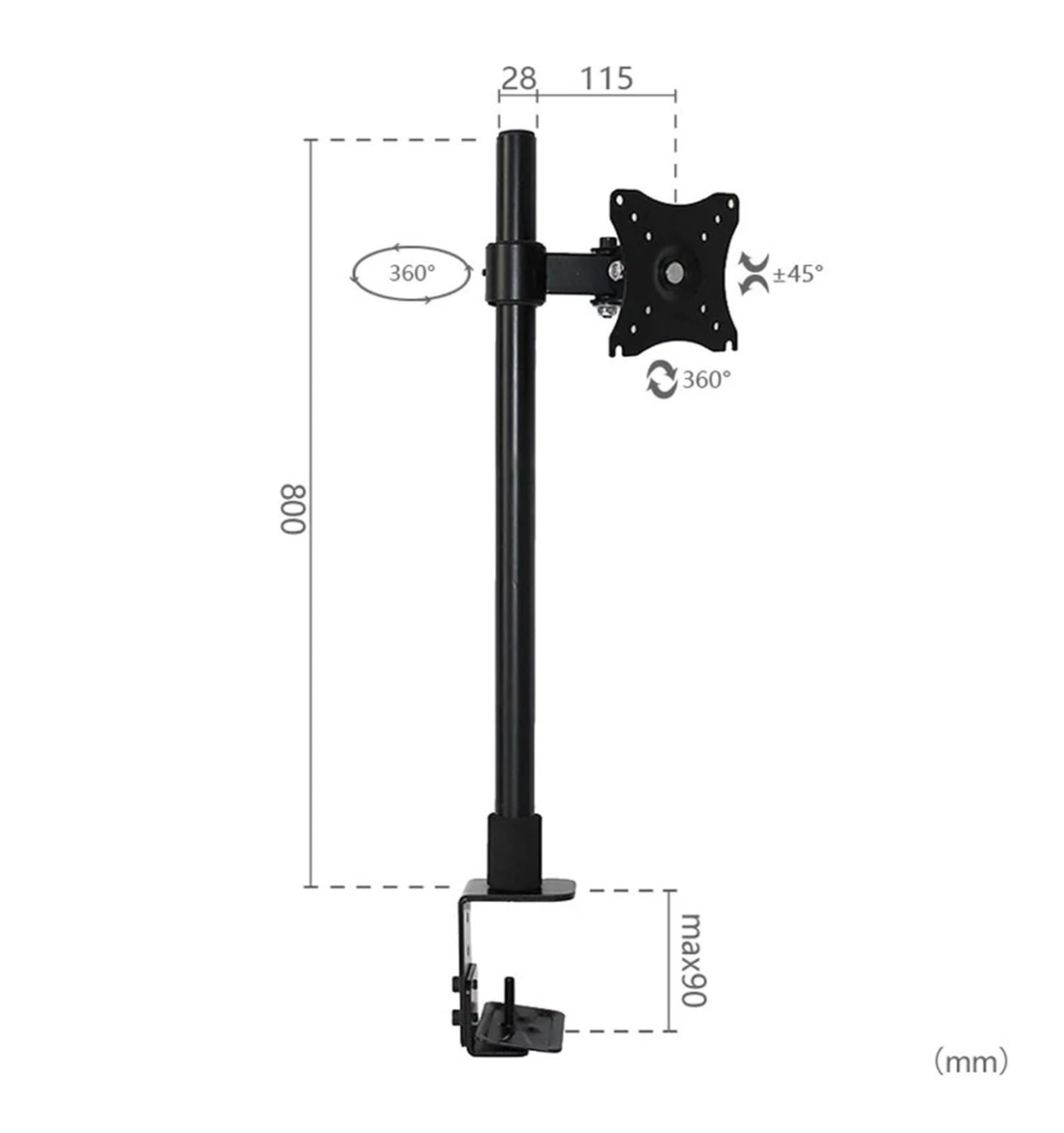 braccio per monitor, Supporto for monitor, 14-27 pollici, 8 kg