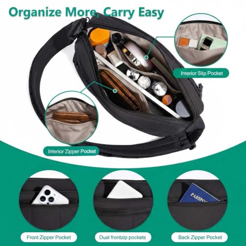 Image of Nylon Crossbody Bag for Women, Lightweight Shoulder Travel Purse