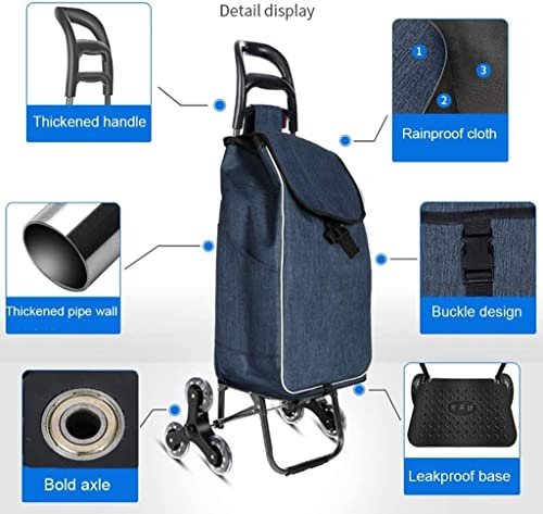 Einkaufstrolley Home Trolley Travel Einkaufswagen Tragbarer Trolley Alter Einkaufswagen Faltbarer Trolley, Kann Treppen… – Bild 5