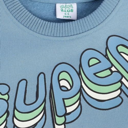 Image of miniklub Boys Round Neck Long Sleeve Knitted Cotton Sweat Shirt (Blue Color)