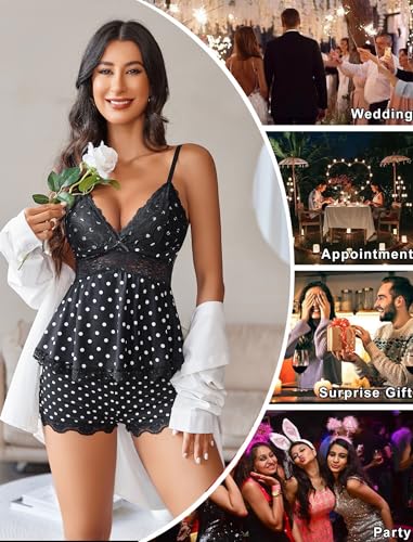 Image of Avidlove Womens Sweetness Cami Set Lace Camisole Lingerie Nightwear Sexy Pajamas Lounge Sets